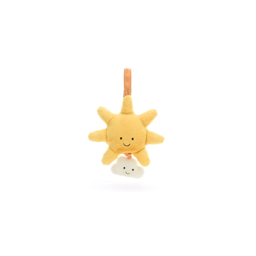 JellyCat Uśmiechnięte Słoneczko z Chmurką i Pozytywką Żółte