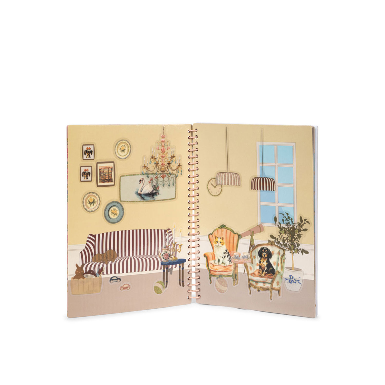 Konges Slojd Książka Z Naklejkami Wielokrotnego Użytku Dusty Pink - obrazek 3