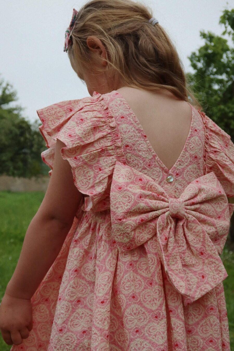 Konges Slojd Sukienka Ava Bow Gots Lacy Pink - obrazek 8