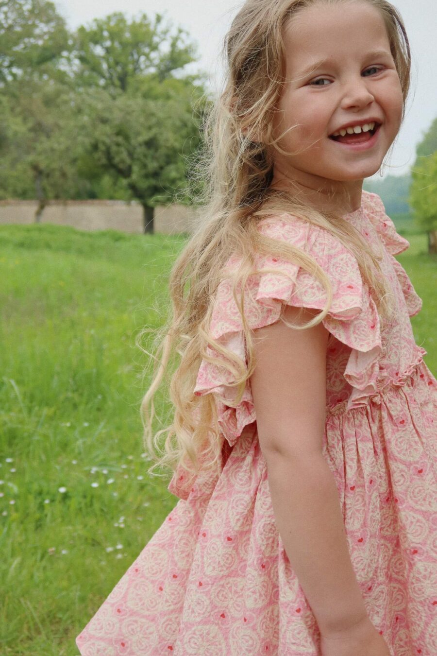Konges Slojd Sukienka Ava Bow Gots Lacy Pink - obrazek 6