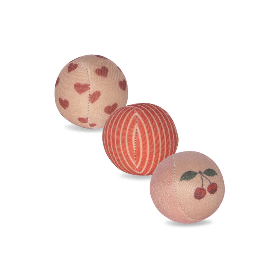 Konges Slojd Zestaw 3 Neopropenowych Piłek Plażowych Cherry
