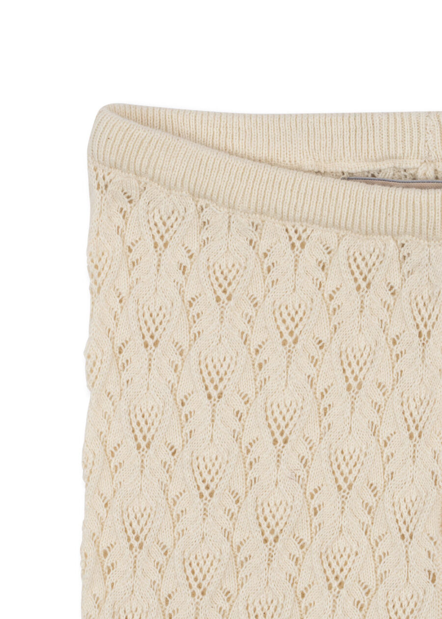 Konges Slojd Dzianinowe Spodnie Rosier Cream Off White - obrazek 3