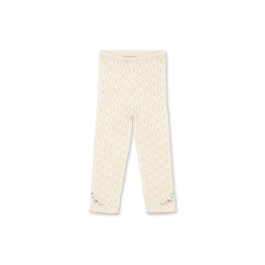 Konges Slojd Dzianinowe Spodnie Rosier Cream Off White