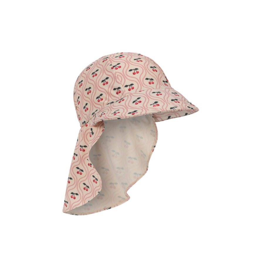 Konges Slojd Czapka Kąpielowa UPF+50 Merle Frill Cherry Pink Motif