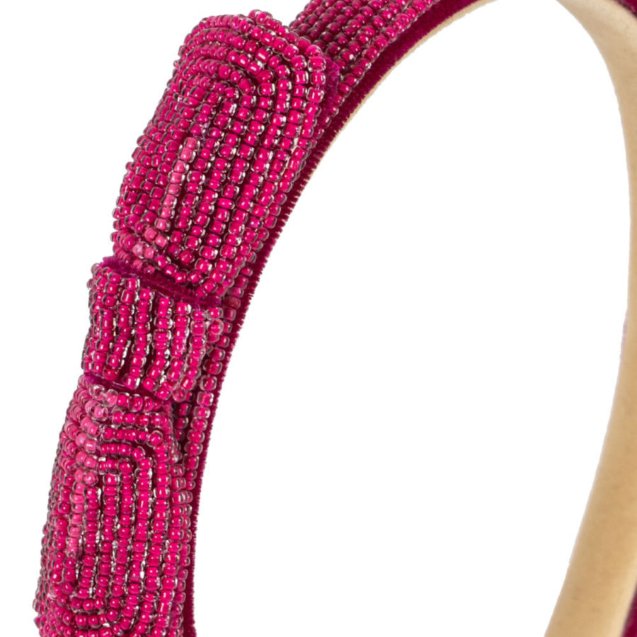 Konges Slojd Opaska Do Włosów Pearl Ribbon Sangria - obrazek 2