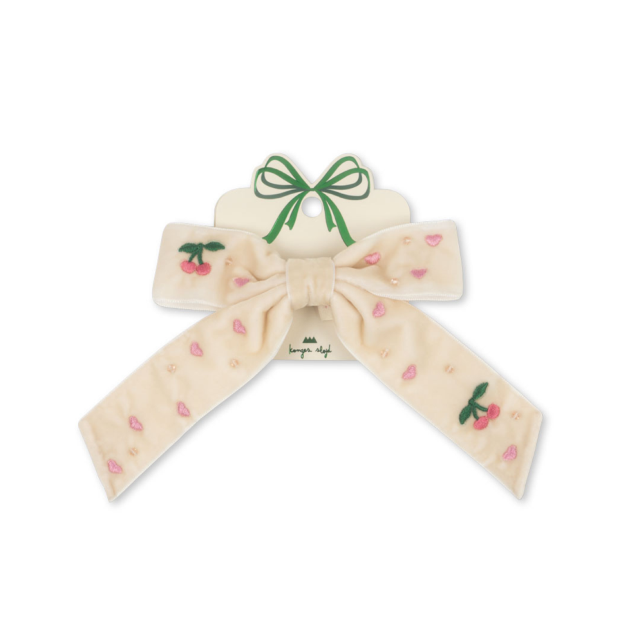 Konges Slojd Spinka Do Włosów Velvet Bow Pearly Pearled Ivory