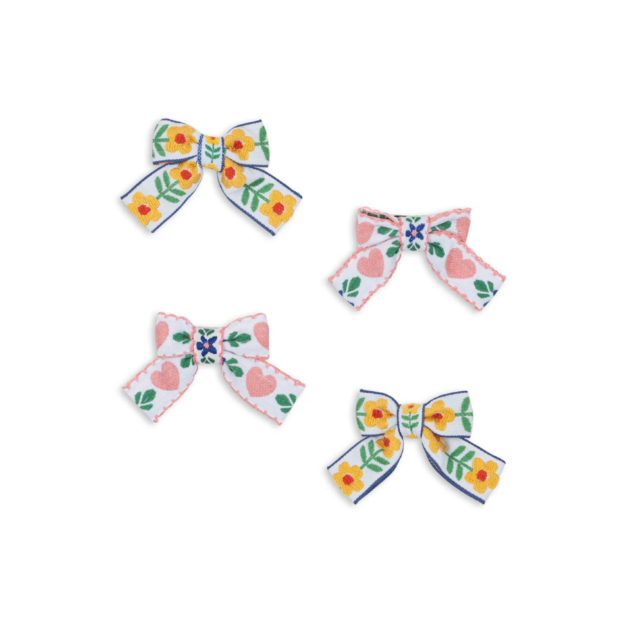 Konges Slojd Zestaw Spinek Do Włosów 4-Pack White/Rose - obrazek 2