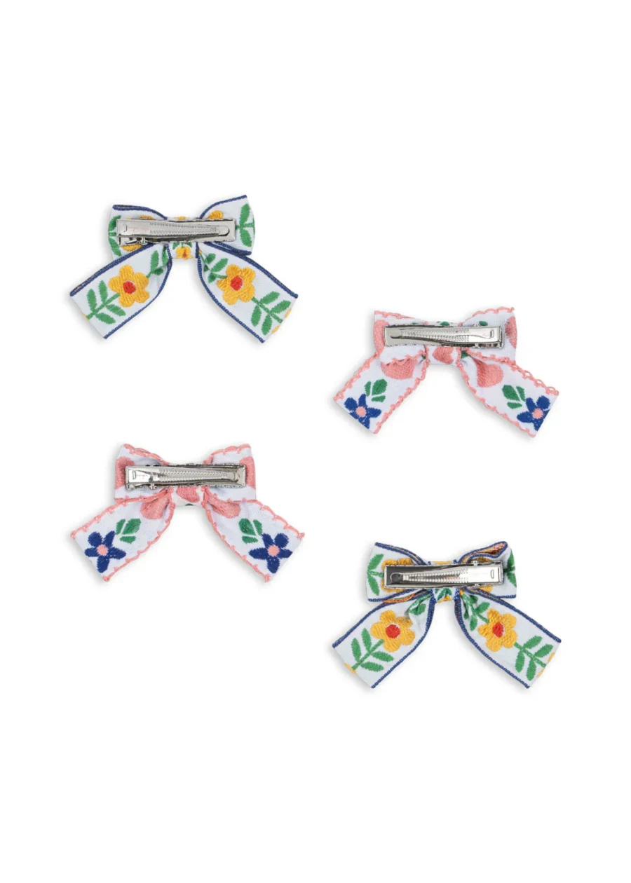 Konges Slojd Zestaw Spinek Do Włosów 4-Pack White/Rose - obrazek 3