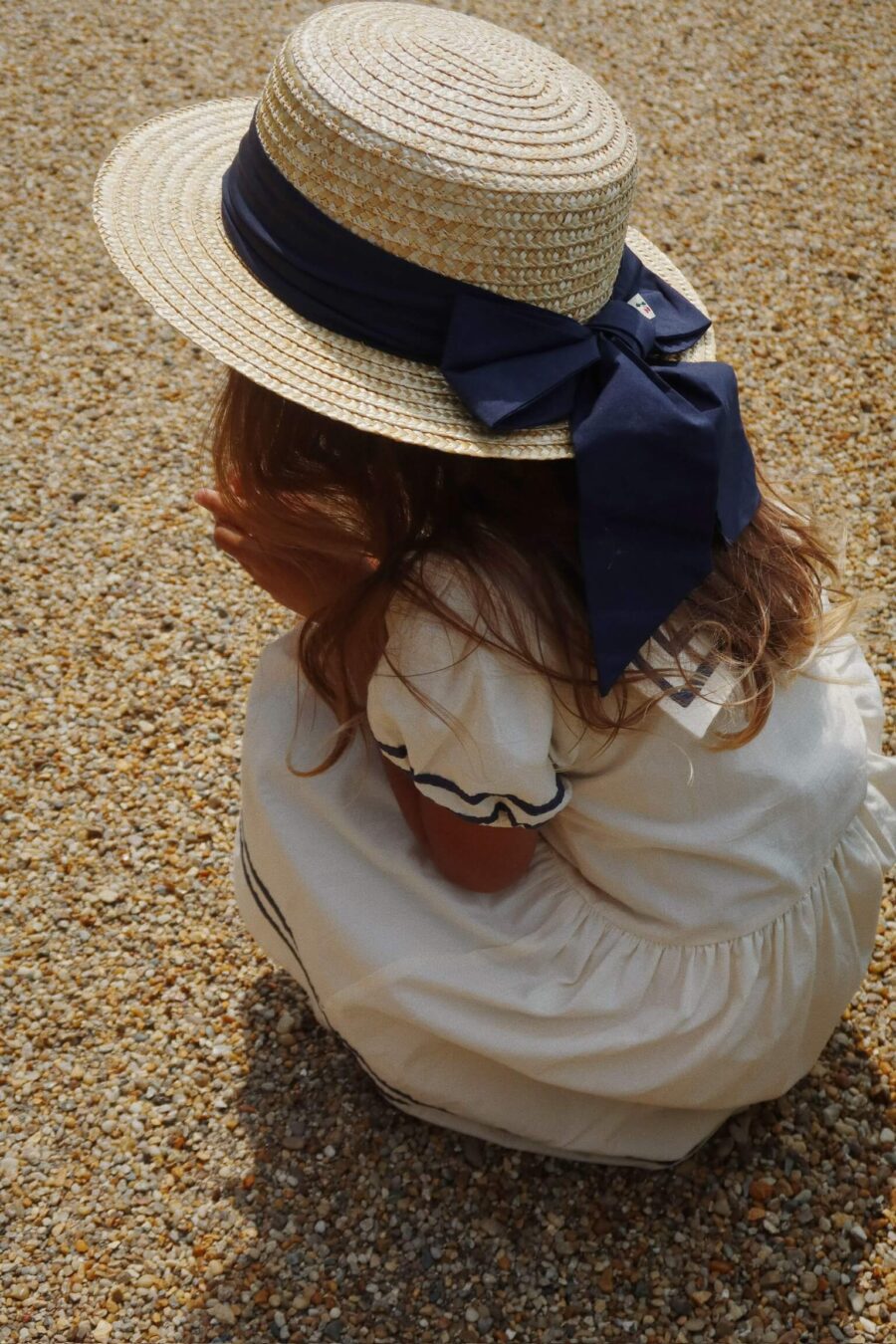 Konges Slojd Kapelusz Słomkowy Allie Sailor Navy Blazer - obrazek 5