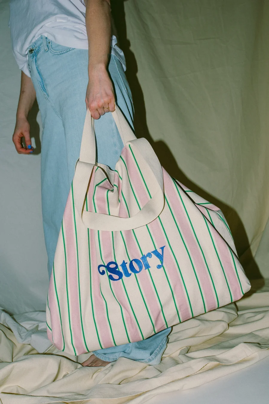 The Story Makers Torba shopper Story Róż/Zieleń - obrazek 3