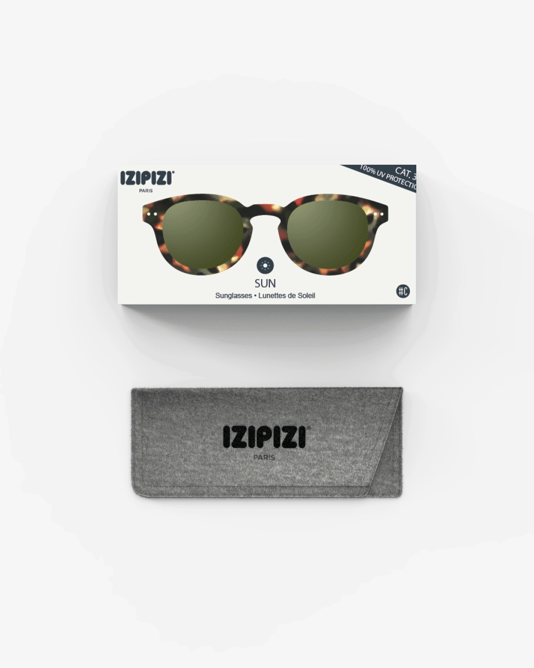 Izipizi Okulary Przeciwsłoneczne #C Tortoise Green Lenses - obrazek 5