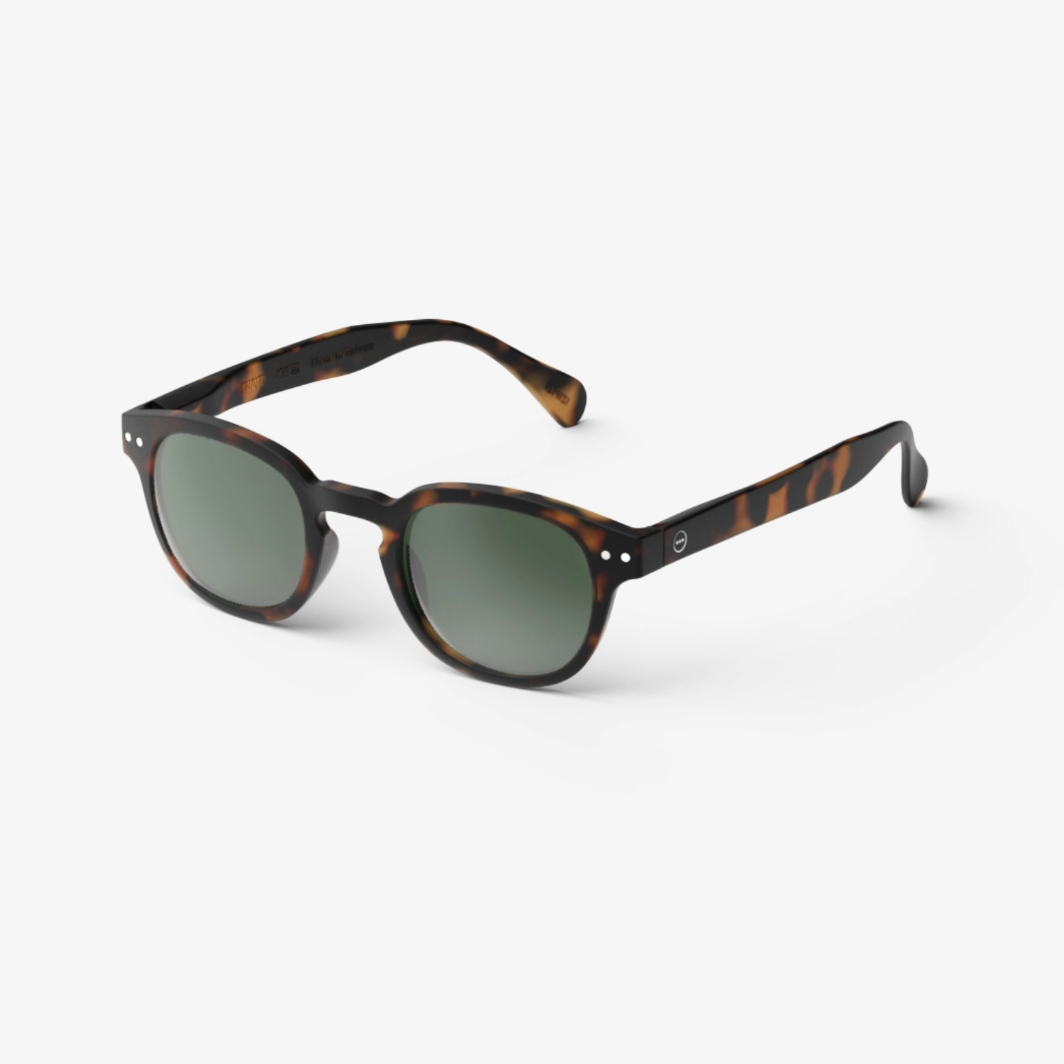 Izipizi Okulary Przeciwsłoneczne #C Tortoise Green Lenses