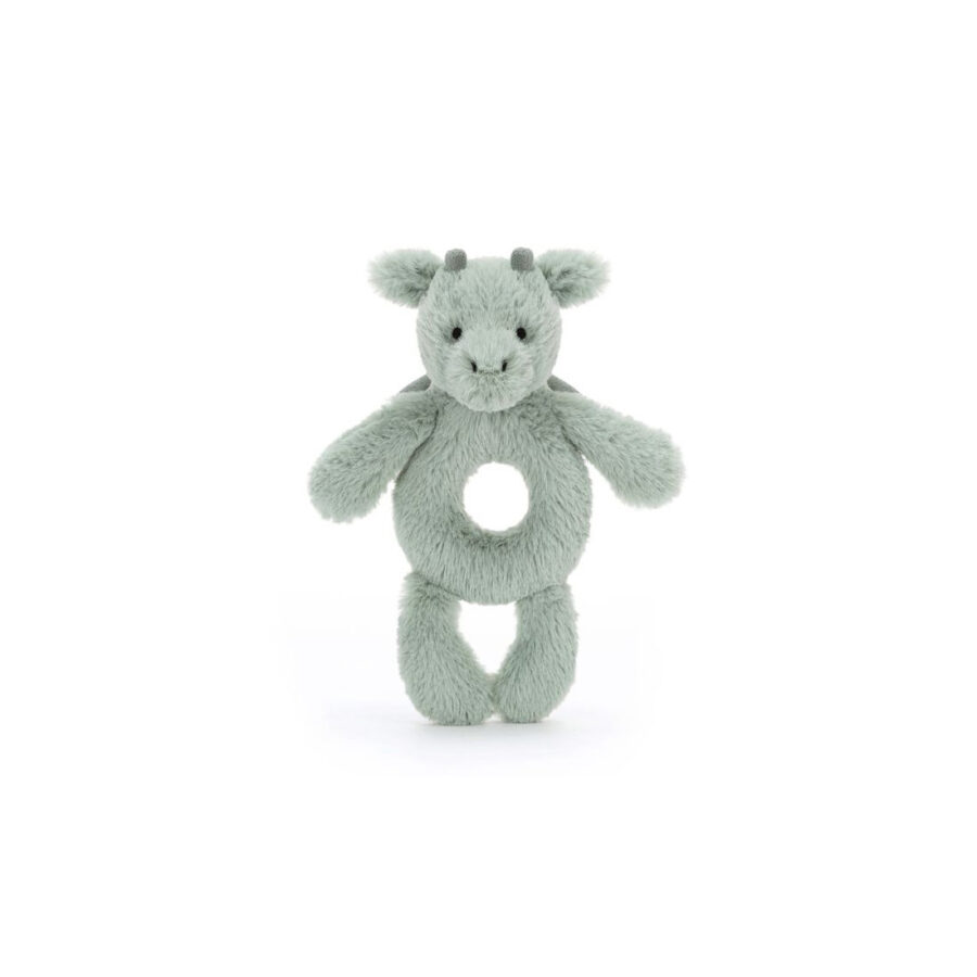 Jellycat Smok Grzechotka Miętowo-Szara 18 cm - obrazek 3