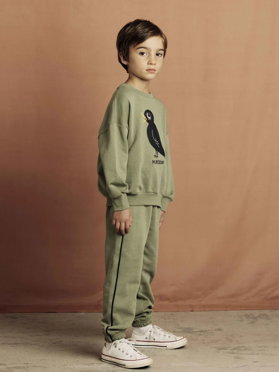 Mini Rodini Bluza Blackbird Green - obrazek 4