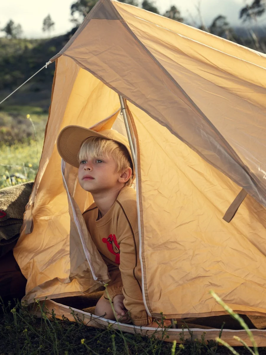Mini Rodini Czapka Z Daszkiem Camp Rodini Beige - obrazek 3