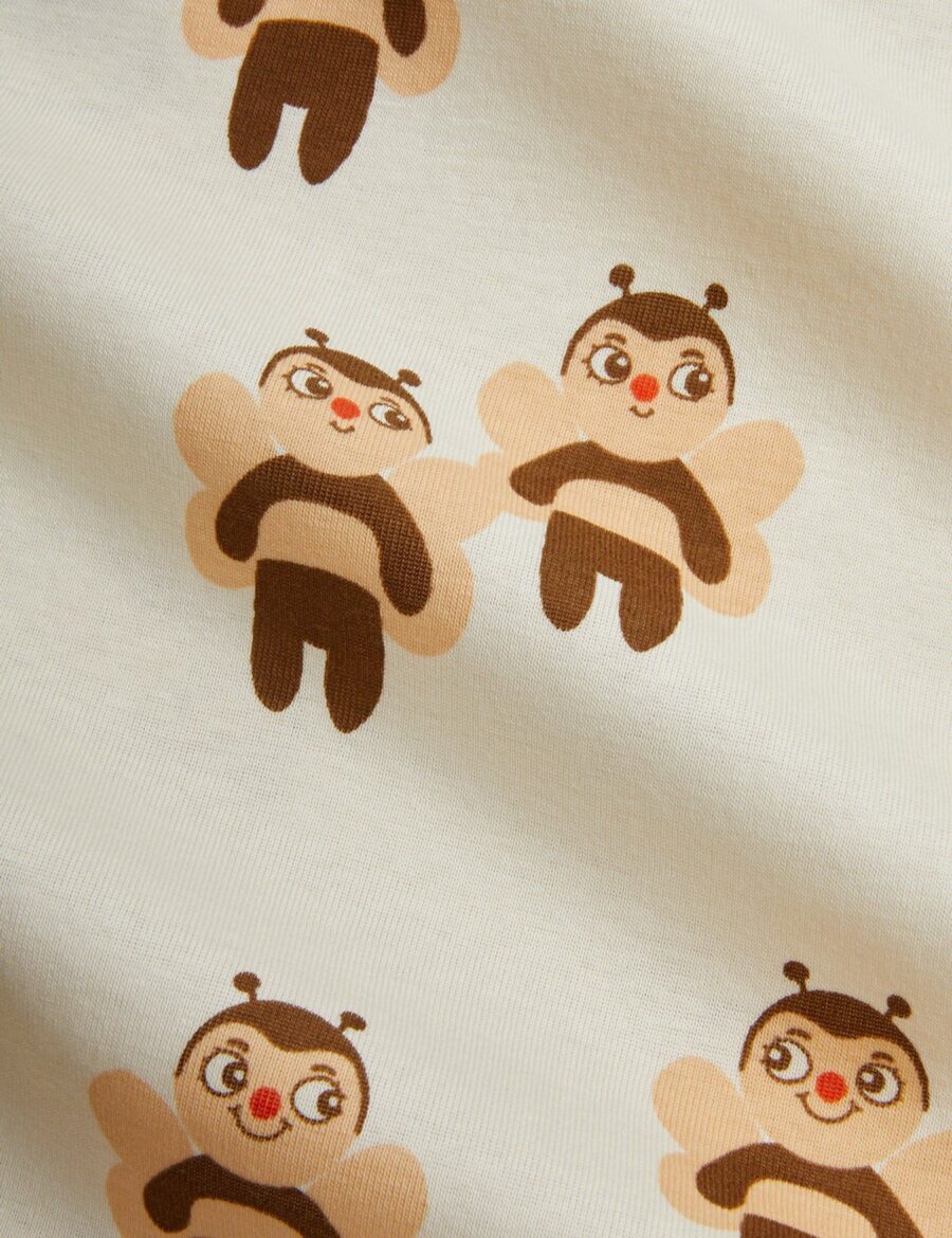 Mini Rodini Kocyk Bees Baby Off White - obrazek 3