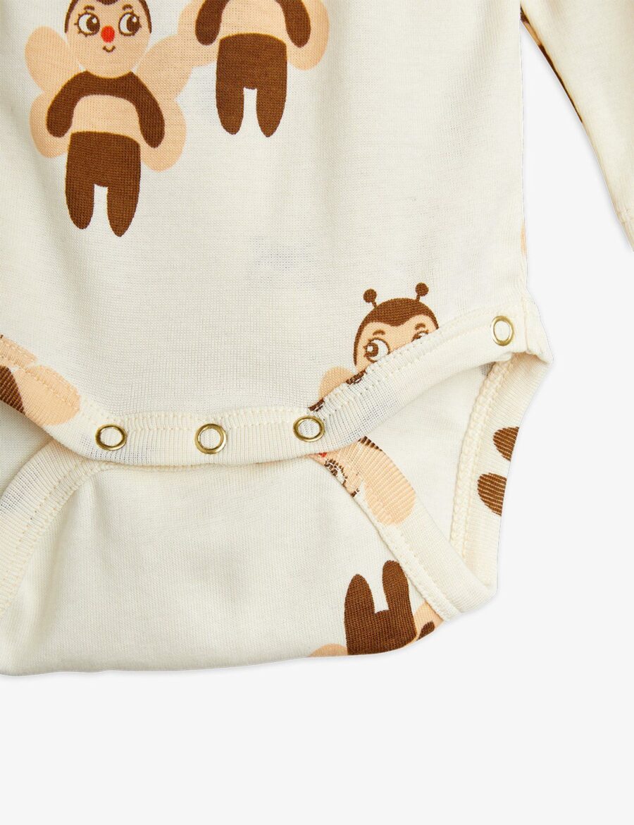 Mini Rodini Zestaw Body I Legginsy Bees Off White - obrazek 3