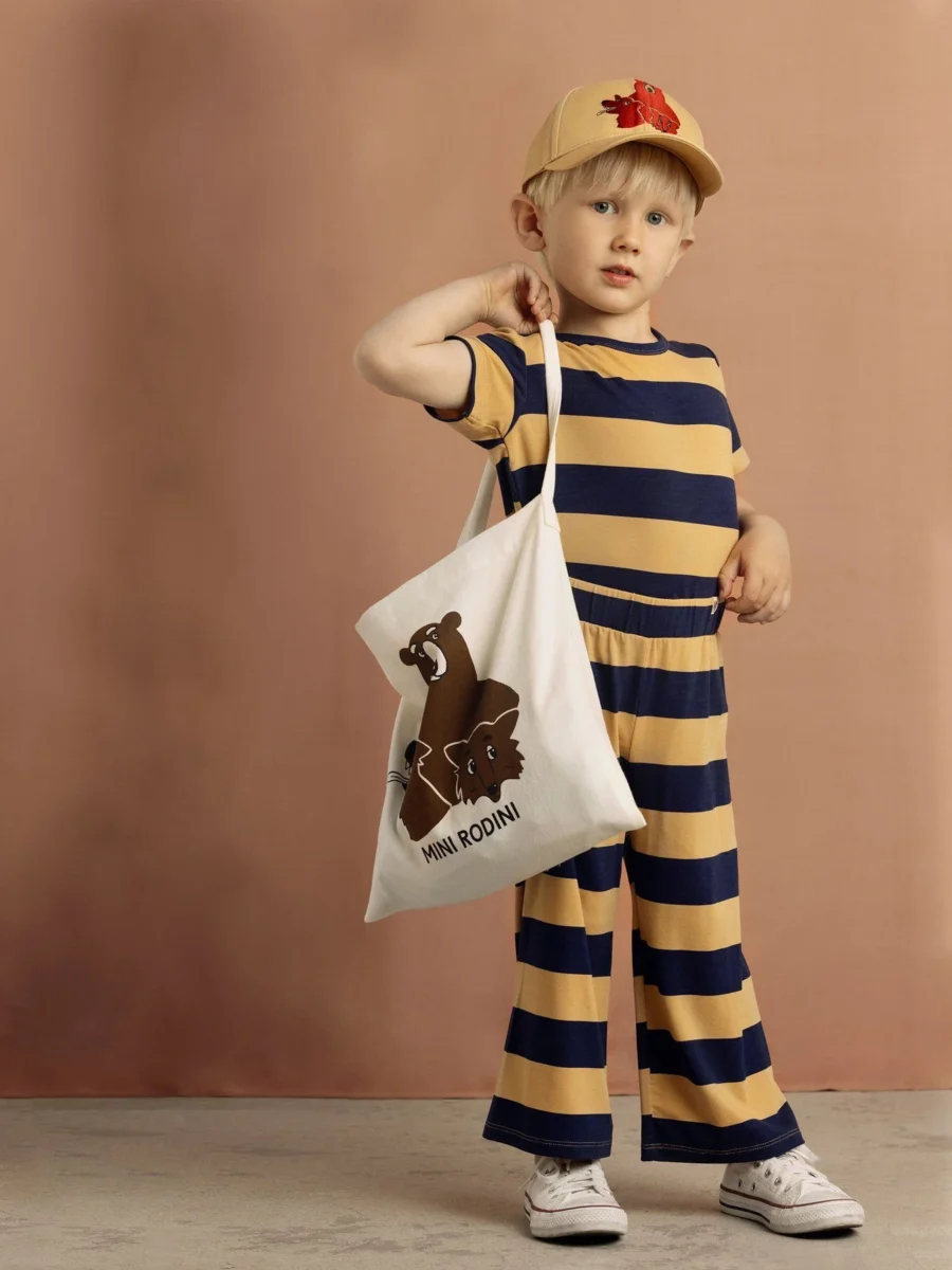 Minirodini T-shirt Block Stripe Beige - obrazek 3