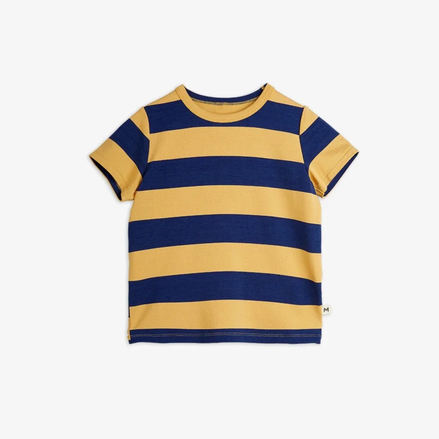 Minirodini T-shirt Block Stripe Beige