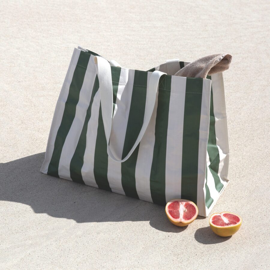 Sunnylife Torba Plażowa – Oliwkowe Pasy - obrazek 4