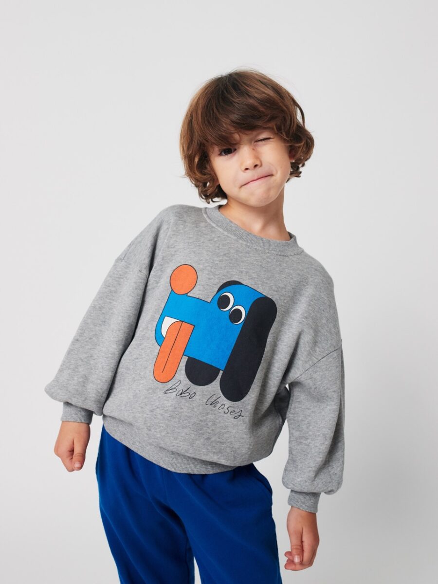 Bobo Choses Bluza Doggy Mate Heather Grey - obrazek 3