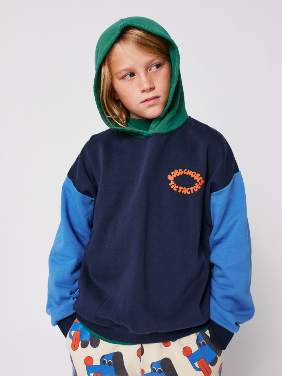 Bobo Choses Bluza Z Kapturem Tic Tac Toe Color Block Multicolor - obrazek 5