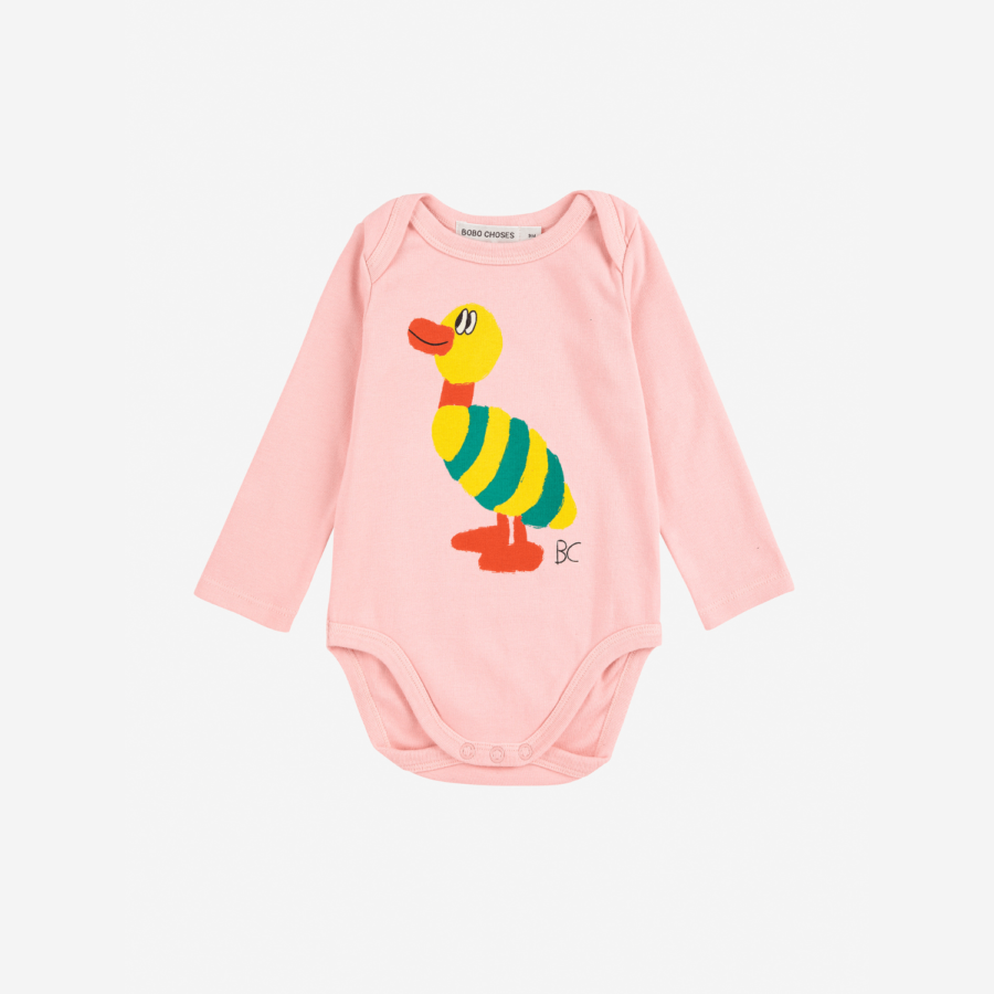 Bobo Choses Body Niemowlęce Stripped Duck Light Pink