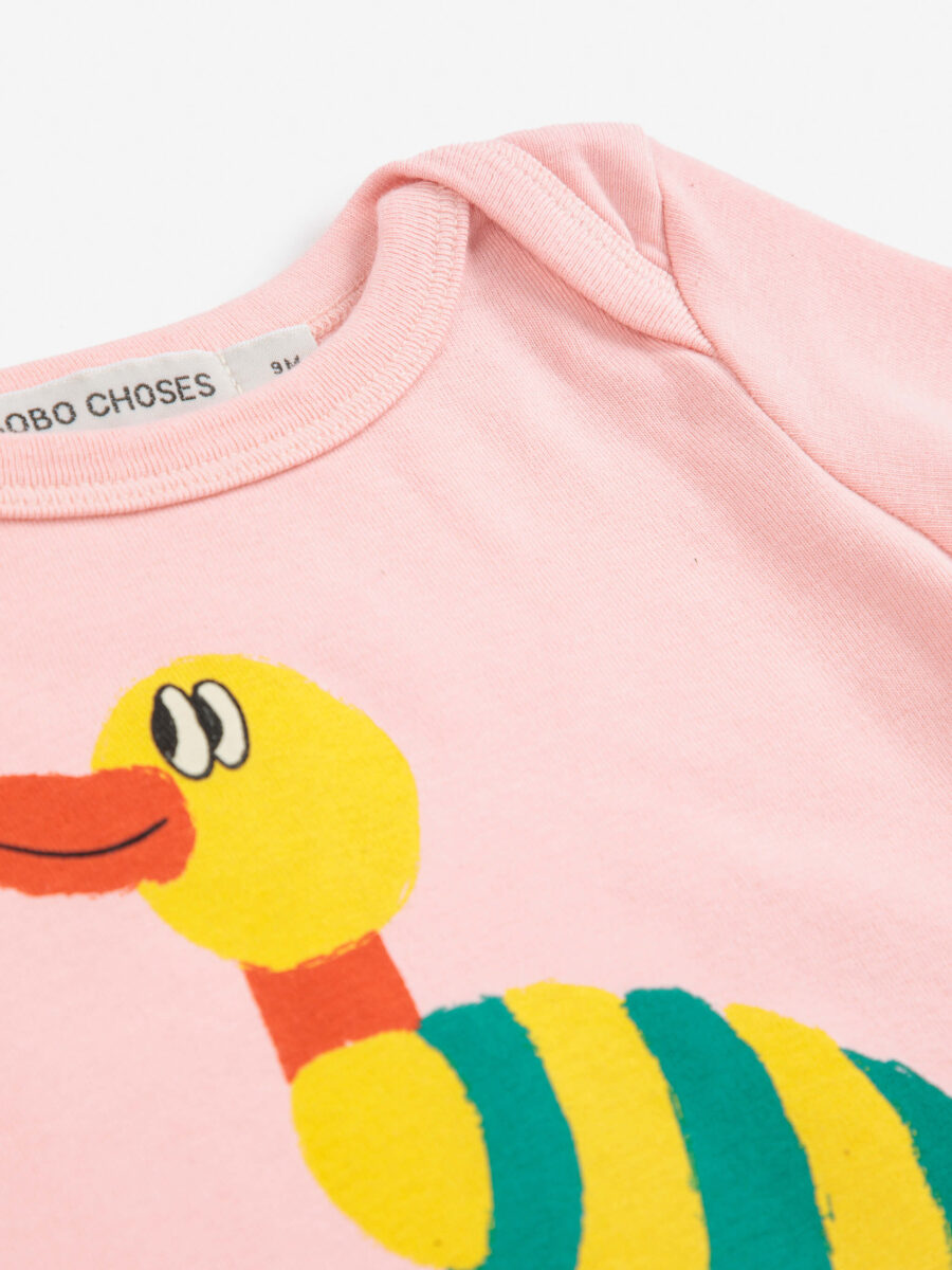 Bobo Choses Body Niemowlęce Stripped Duck Light Pink - obrazek 3