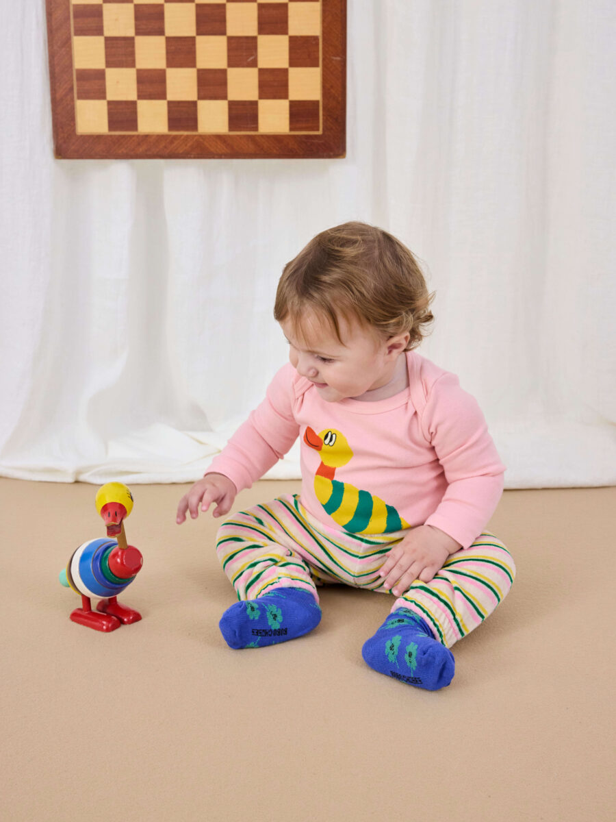 Bobo Choses Body Niemowlęce Stripped Duck Light Pink - obrazek 5