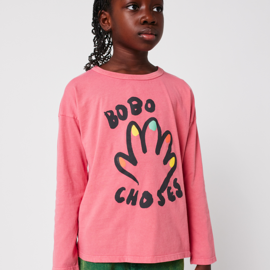 Bobo Choses Longsleeve High Five Pink - obrazek 2