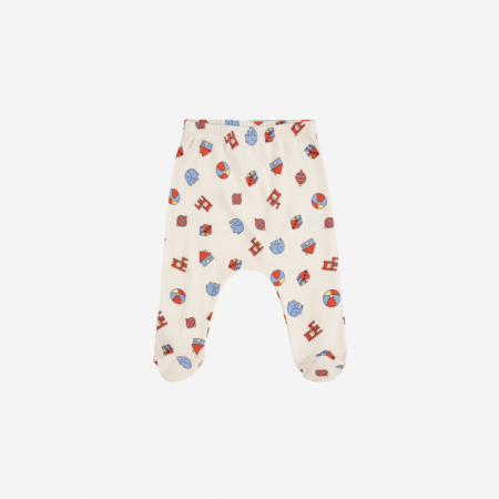 Bobo Choses Legginsy Toys All Over Ze Stópkami Off White
