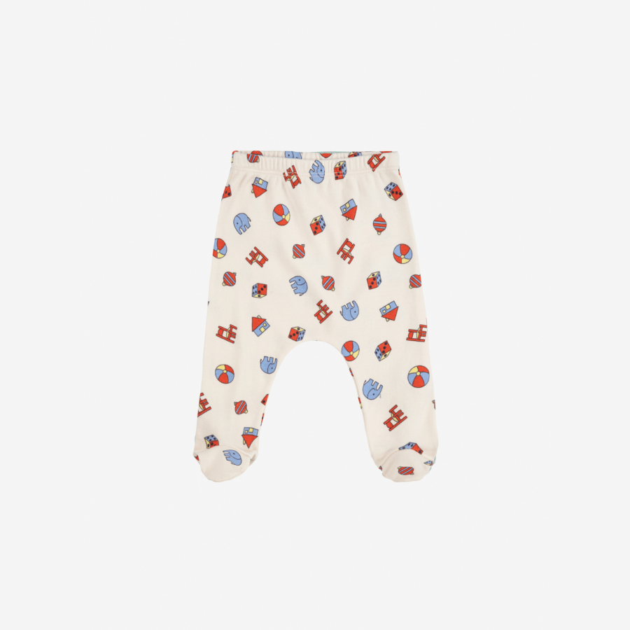 Bobo Choses Legginsy Toys All Over Ze Stópkami Off White