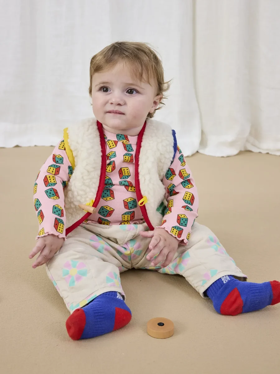 Bobo Choses Spodnie Ocieplane Baby Kaleidoscope All Over White - obrazek 6
