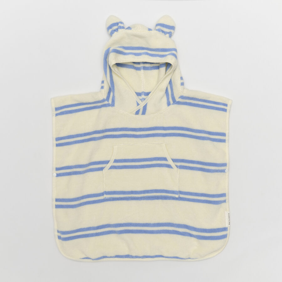 Sunnylife Dziecięcy Ręcznik Z Kapturem Sid The Seagull Blue Stripe - obrazek 2