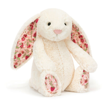 Jellycat Króliczek z Kwiecistymi Uszami Kremowy „Berry” 31 cm
