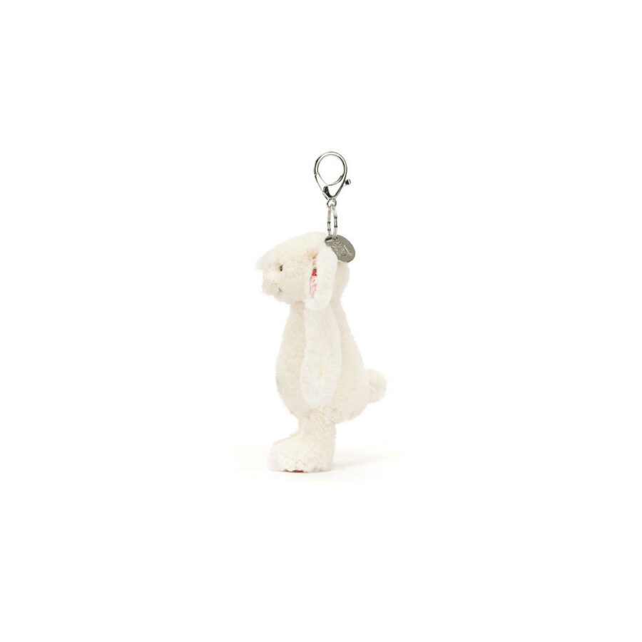 Jellycat Breloczek Króliczek z Kwiecistymi Uszami Kremowy „Berry” 18 cm - obrazek 4