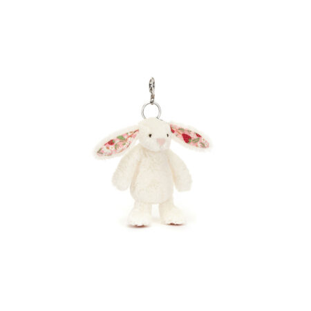 Jellycat Breloczek Króliczek z Kwiecistymi Uszami Kremowy „Berry” 18 cm