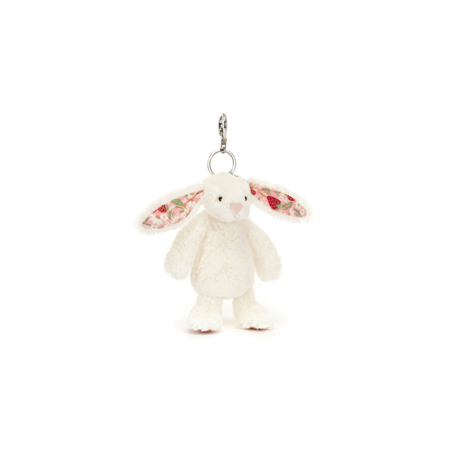 Jellycat Breloczek Króliczek z Kwiecistymi Uszami Kremowy „Berry” 18 cm
