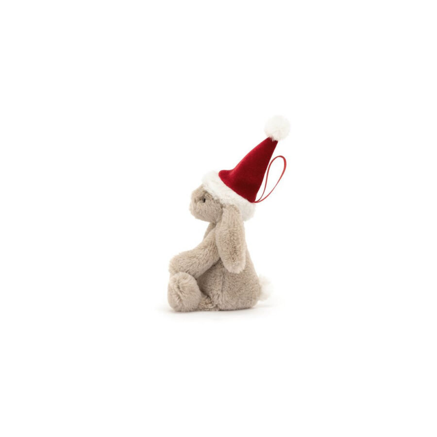 Jellycat Króliczek w Czapce Mikołaja Zawieszka 13 cm - obrazek 2