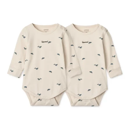 Liewood Zestaw Body Niemowlęcych Yanni 2-Pak Mini Whale/Sandy
