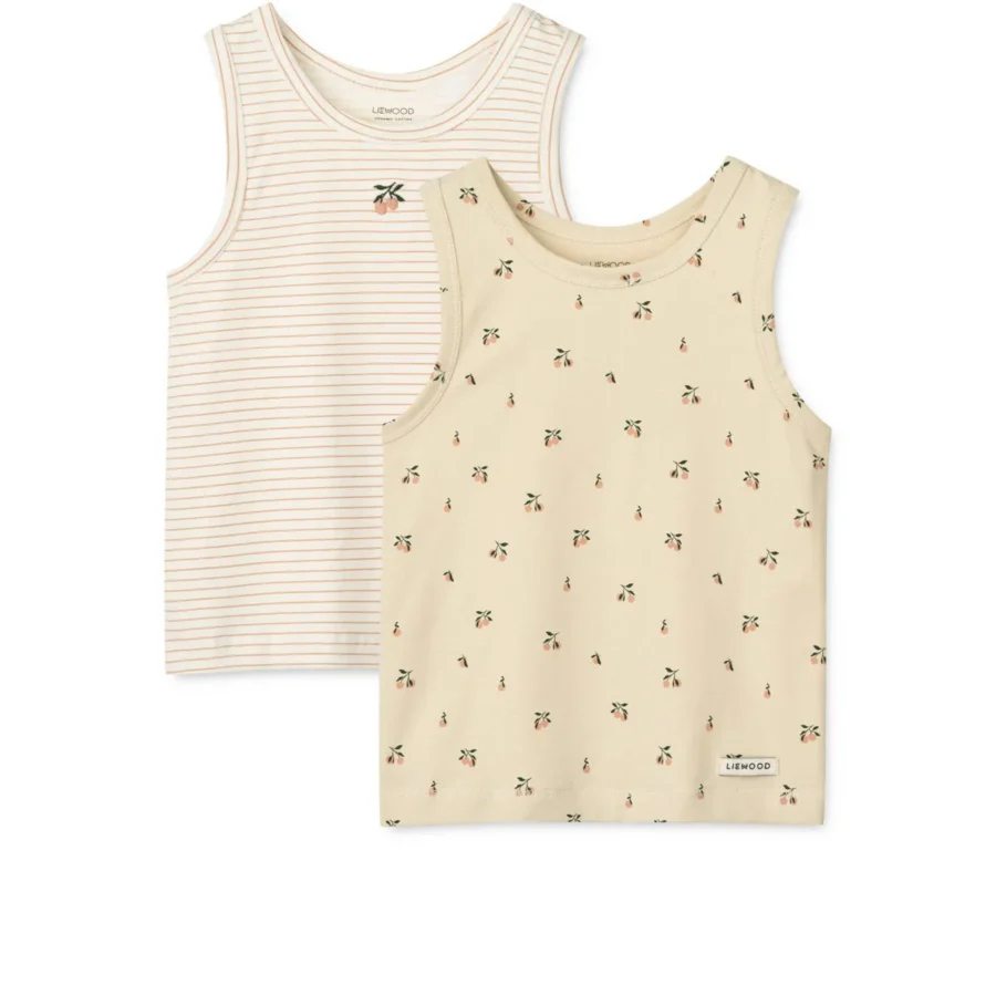 Liewood 2-Pak Topów Faris Mini Peach Sea Shell / Stripe Mix