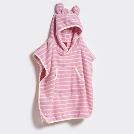 Sunnylife Dziecięcy ręcznik z kapturem Cotton Candy Pink Stripe