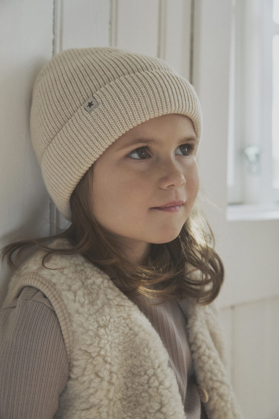 Huttelihut Czapka Merino Beanie Wool Knit Sand Melange - obrazek 4