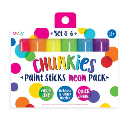 Ooly Farba w Kredce 6 szt., Neonowe Kolory, Chunkies Paint Sticks