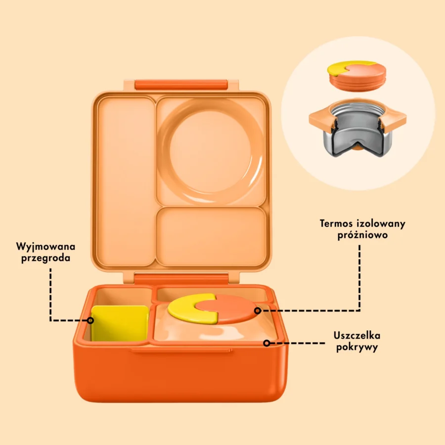 Omie Omiebox Lunch Box Z Termosem, Poppy Orange - obrazek 4