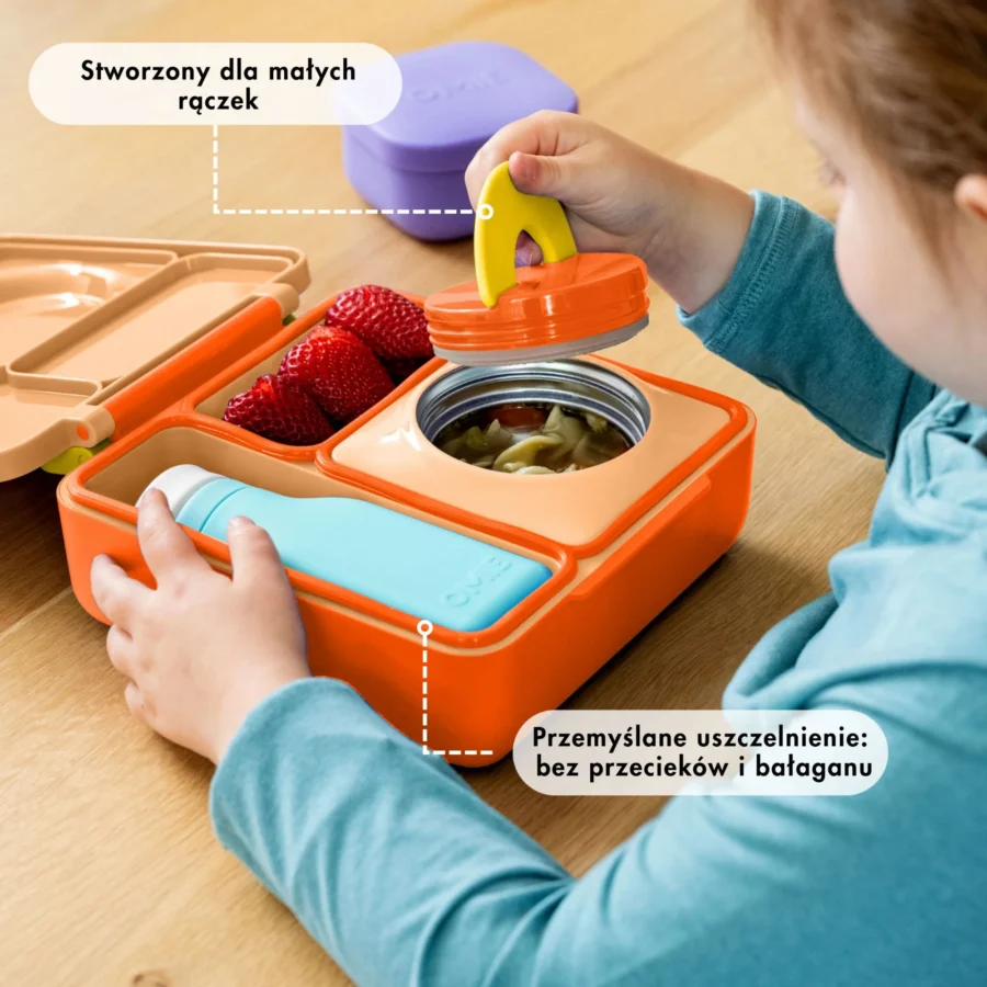 Omie Omiebox Lunch Box Z Termosem, Poppy Orange - obrazek 5