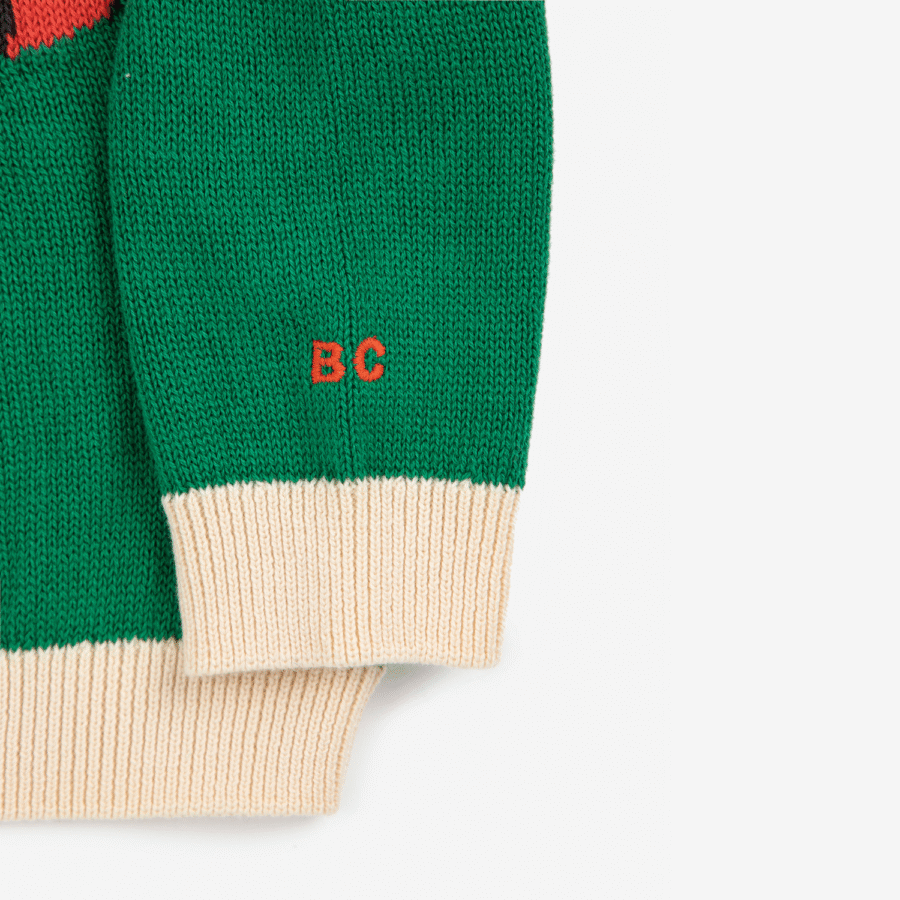 Bobo Choses Dzianinowy Sweter Race Car Off White - obrazek 2