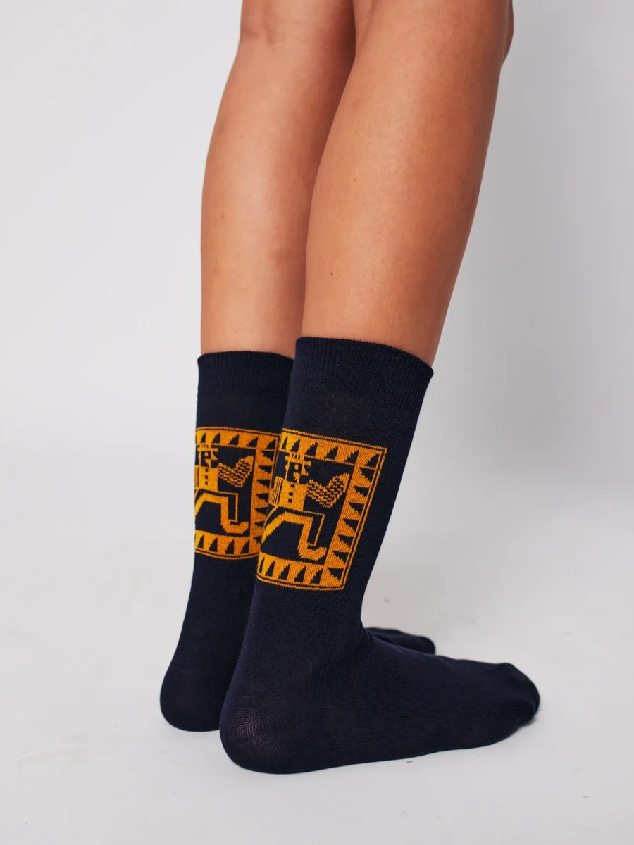 Bobo Choses Skarpetki Mr Pencil Short Navy Blue - obrazek 3