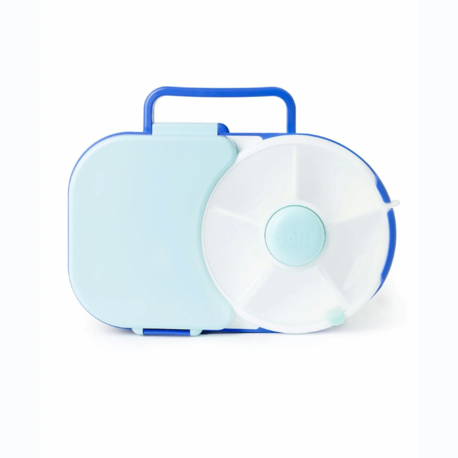 GOBE 2IN1 LUNCHBOX & SNACK SPINNER śniadaniówka dla dzieci, Blueberry blue