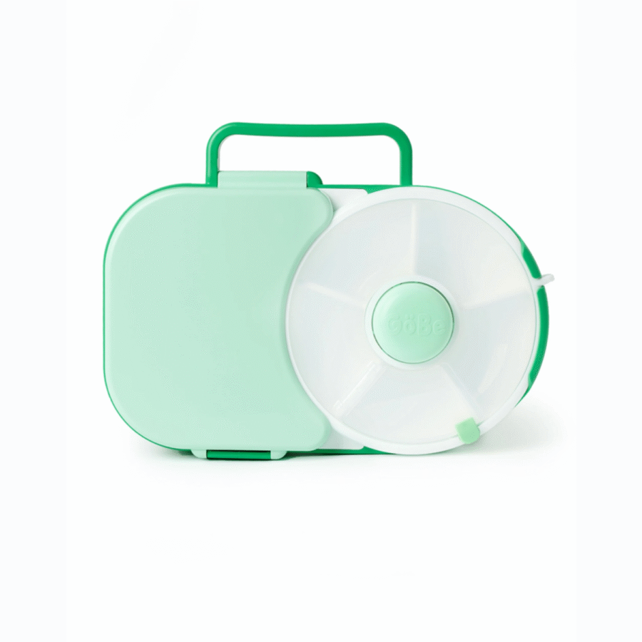 GOBE 2IN1 LUNCHBOX & SNACK SPINNER śniadaniówka dla dzieci, Sage Green